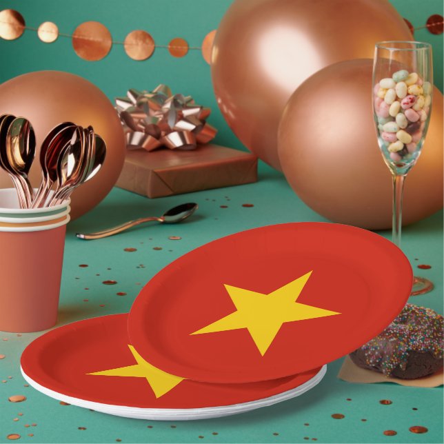 Plato De Papel Bandera de Vietnam (Multi)