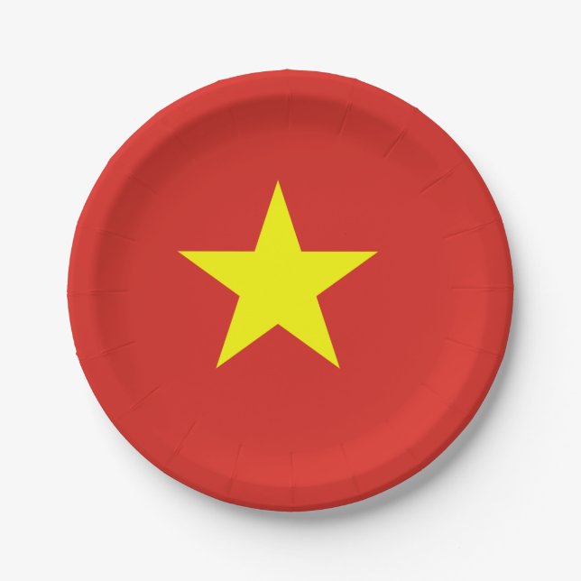 Plato De Papel Bandera de Vietnam (vietnamita) (Anverso)