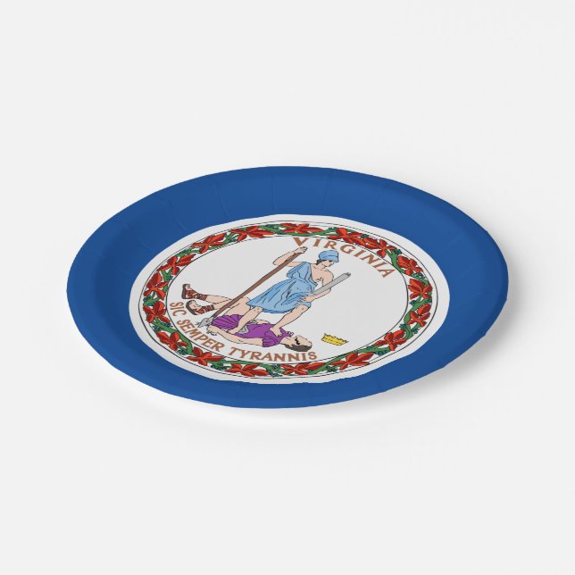 Plato De Papel Bandera de Virginia (Angular)