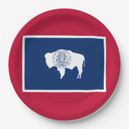 Plato De Papel Bandera de Wyoming