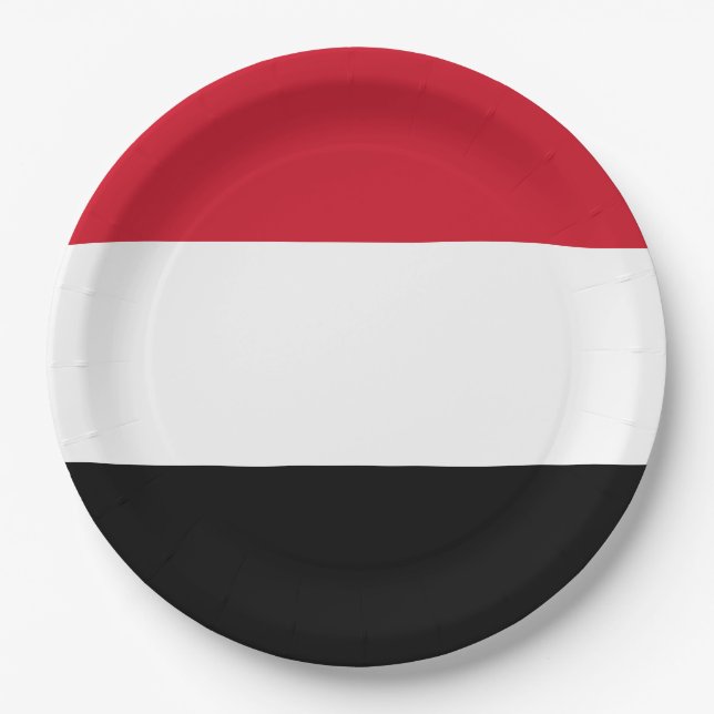 Plato De Papel Bandera de Yemen (Anverso)