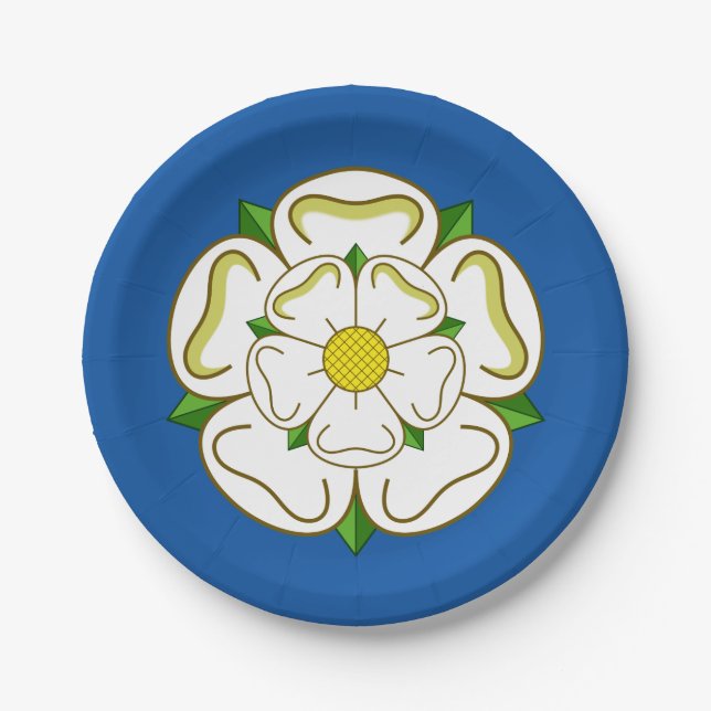 Plato De Papel Bandera de Yorkshire (Anverso)