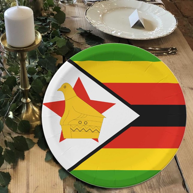 Plato De Papel Bandera de Zimbabue, fiesta, deportes, Zimbabue (Subido por el creador)