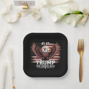 Plato De Papel Bandera del águila de América del presidente 45º 4