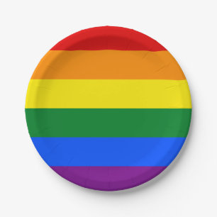 Plato De Papel Bandera del arco iris (LGBT)