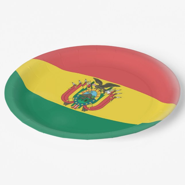 Plato De Papel Bandera del boliviano de Bolivia (Angular)