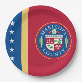 Plato De Papel Bandera del condado de Maricopa (Arizona)