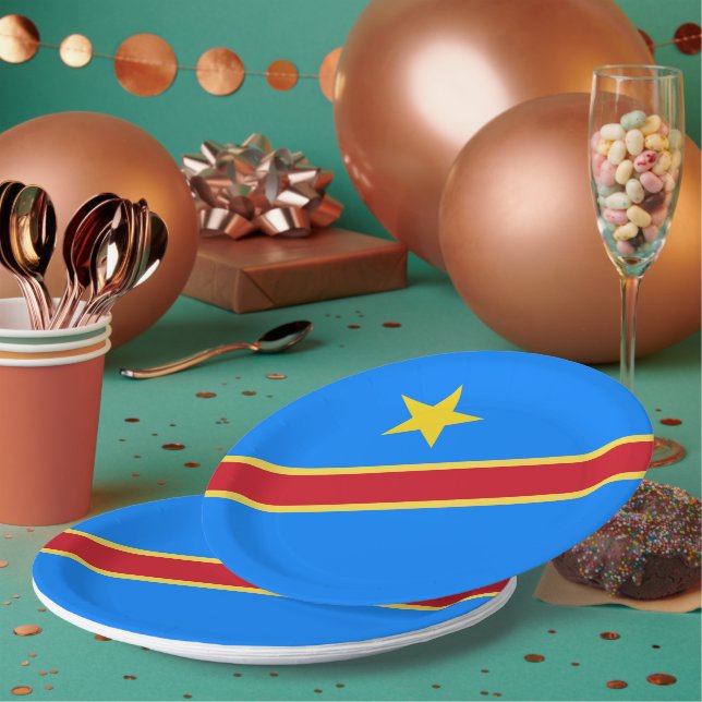 Plato De Papel Bandera del Congo (Multi)