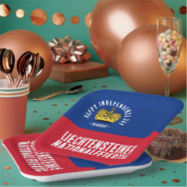 Plato De Papel Bandera del Día Nacional de Liechtenstein