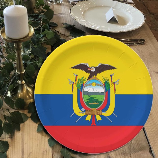 Plato De Papel Bandera del Ecuador, fiesta, deportes, Ecuador (Subido por el creador)