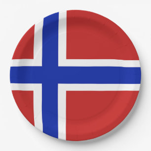 Plato De Papel Bandera del escandinavo de Noruega