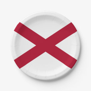 Plato De Papel Bandera del estado de Alabama