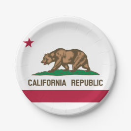 Plato De Papel Bandera del estado de California