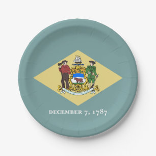 Plato De Papel Bandera del estado de Delaware