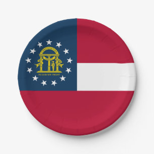Plato De Papel Bandera del estado de Georgia