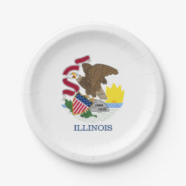 Plato De Papel Bandera del estado de Illinois