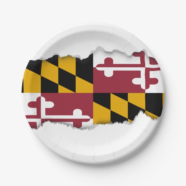 Plato De Papel Bandera del estado de Maryland (Anverso)