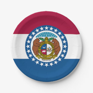 Plato De Papel Bandera del estado de Missouri