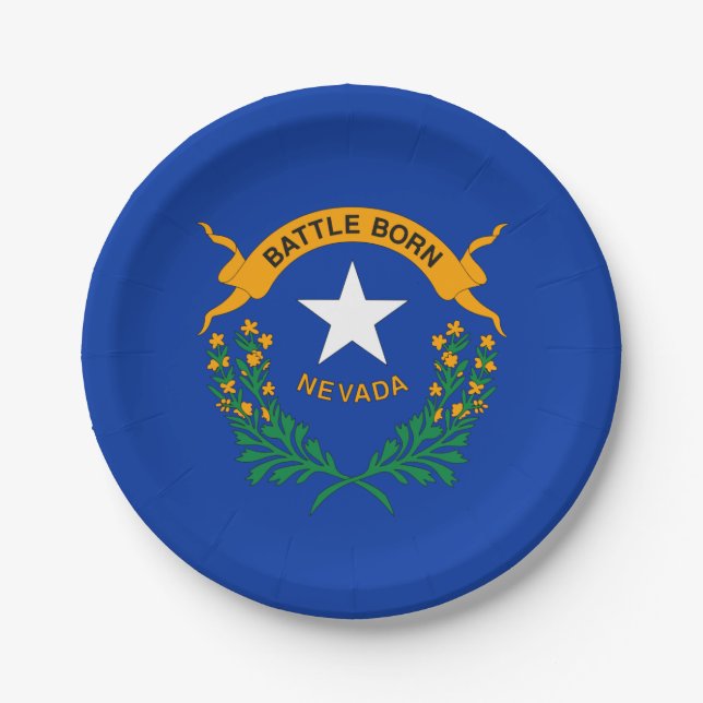Plato De Papel Bandera del estado de Nevada (Anverso)