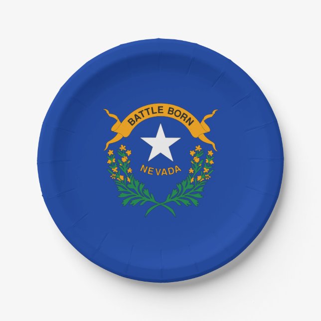 Plato De Papel Bandera del estado de Nevada (Anverso)