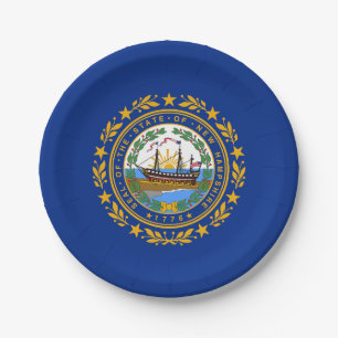 Plato De Papel Bandera del estado de New Hampshire