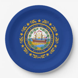 Plato De Papel Bandera del Estado de New Hampshire
