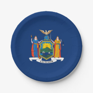 Plato De Papel Bandera del estado de Nueva York