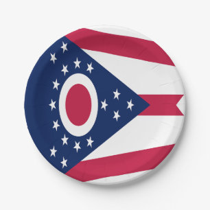 Plato De Papel Bandera del estado de Ohio
