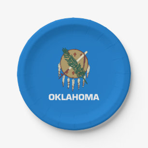 Plato De Papel Bandera del estado de Oklahoma