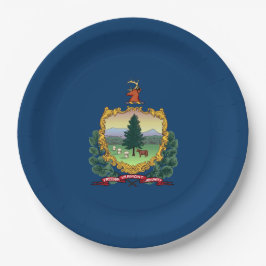 Plato De Papel Bandera del Estado de Vermont
