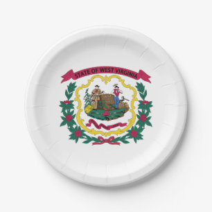 Plato De Papel Bandera del estado de Virginia Occidental