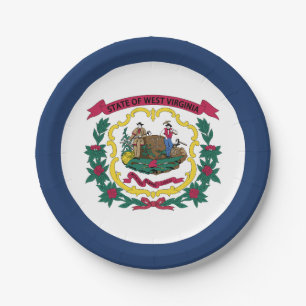 Plato De Papel Bandera del Estado de Virginia Occidental