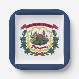 Plato De Papel Bandera del estado de Virginia Occidental