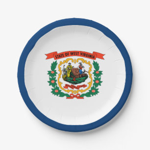 Plato De Papel Bandera del estado de Virginia Occidental