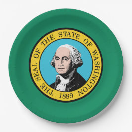 Plato De Papel Bandera del Estado de Washington