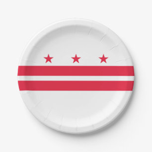 Plato De Papel Bandera del estado de Washington DC