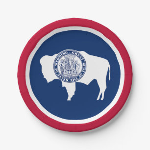 Plato De Papel Bandera del estado de Wyoming