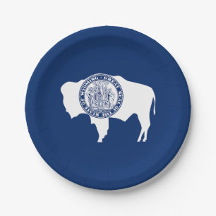Plato De Papel Bandera del estado de Wyoming