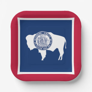 Plato De Papel Bandera del estado de Wyoming