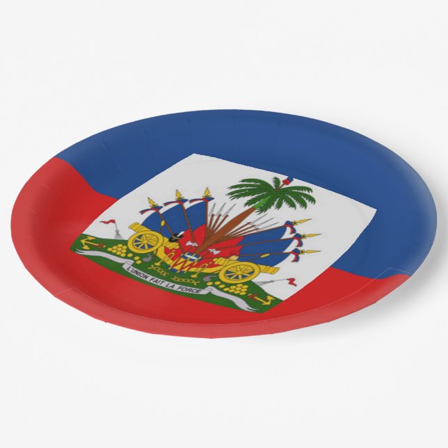 Plato De Papel Bandera del haitiano de Haití (Angular)