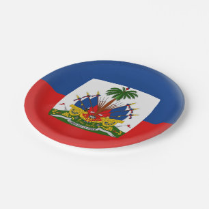 Plato De Papel Bandera del haitiano de Haití