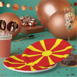 Plato De Papel Bandera del Norte de Macedonia