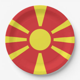 Plato De Papel Bandera del Norte de Macedonia