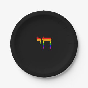 Plato De Papel Bandera del Orgullo Arcoiris Chai Tanque LGBT judí