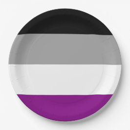Plato De Papel Bandera del Orgullo Asexual (As) (Asexualidad)