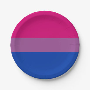 Plato De Papel Bandera del Orgullo Bisexual
