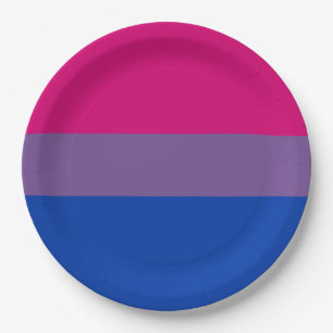 Plato De Papel Bandera del Orgullo Bisexual