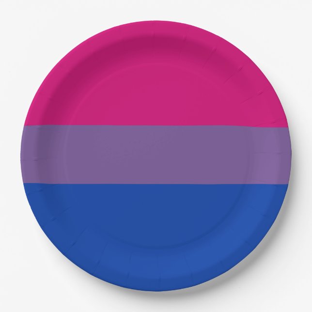 Plato De Papel Bandera del Orgullo Bisexual (Anverso)