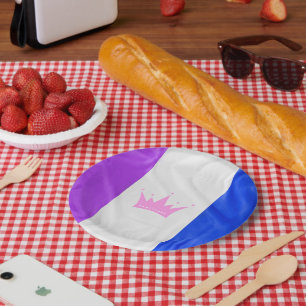 Plato De Papel bandera del orgullo de la cultura drag de Slippery