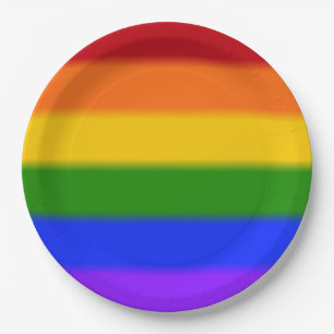 Plato De Papel Bandera del orgullo gay caído